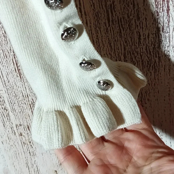 Lauren Ralph Lauren pullover decorative crest engraved buttons ruffle trim sz sp - Picture 3 of 10